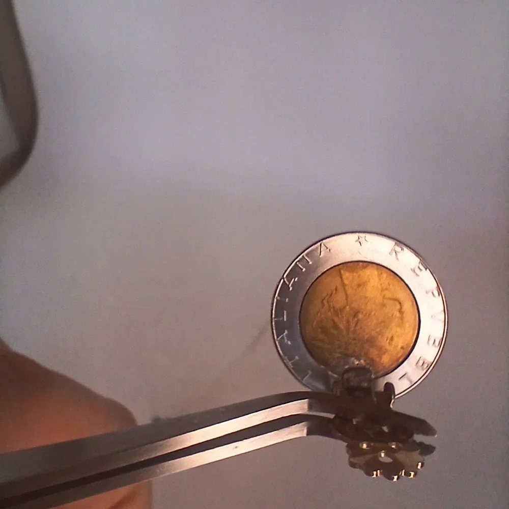 Earrings 1990 Republic Italy 500 Lire Clip On Earrings bimetal circle beautiful